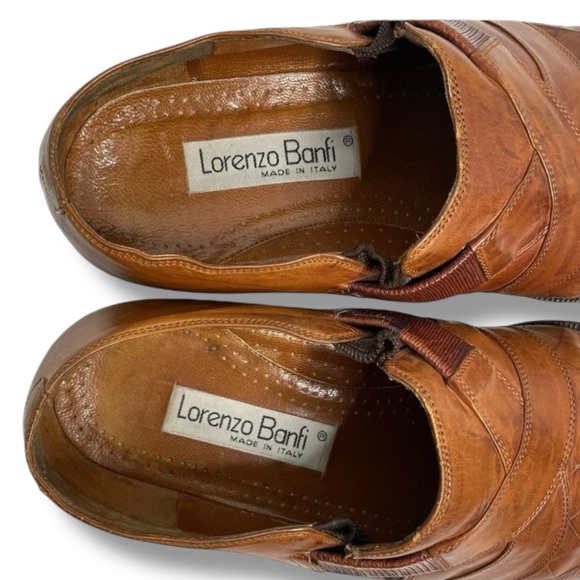 Lorenzo Banfi Italian Leather Brown Slip-On Loafers Men’s 8M Vintage 80s main image 8
